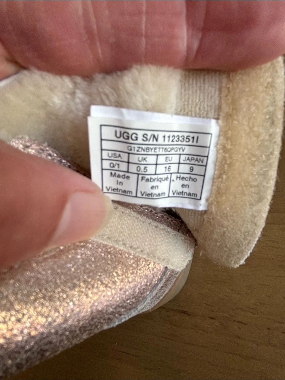 UGG Baby Classic Metallic Pink Sheepskin Boot